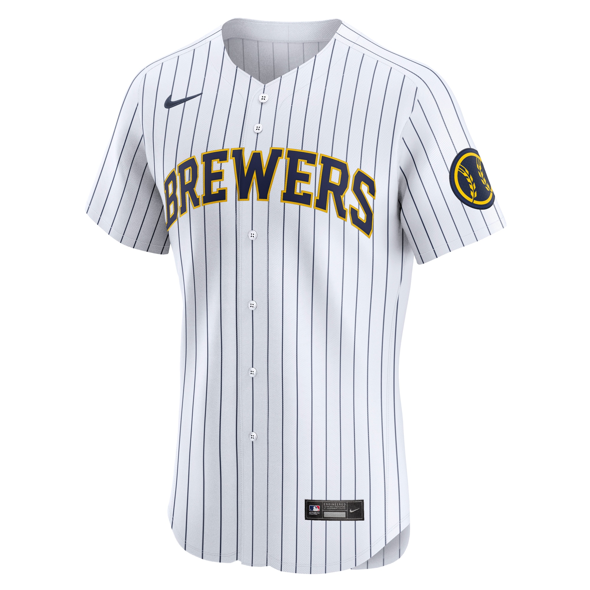 Milwaukee Brewers White Alternate Vapor Premier Elite Patch MLB Jersey Men's