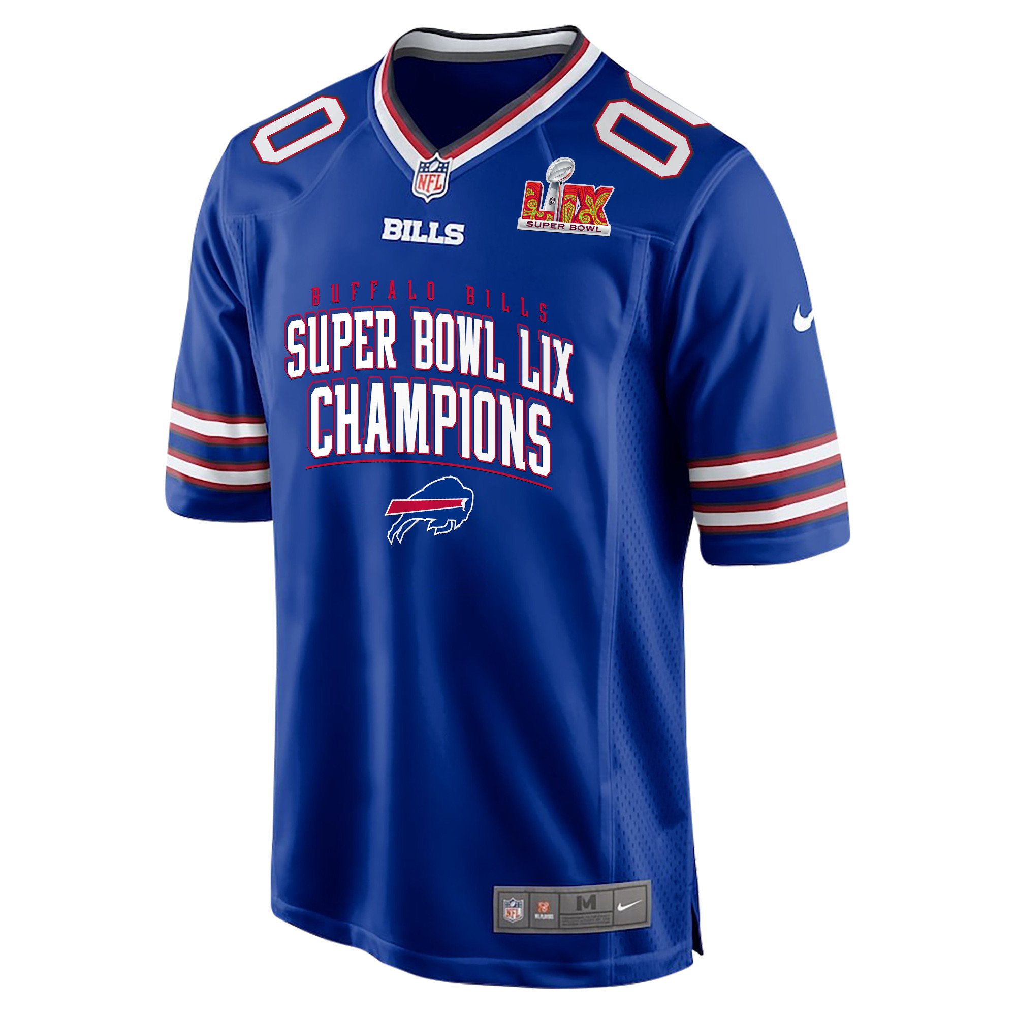 Buffalo Bills Super Bowl LIX Champions V2 Game Custom Royal NFL Jersey Men's