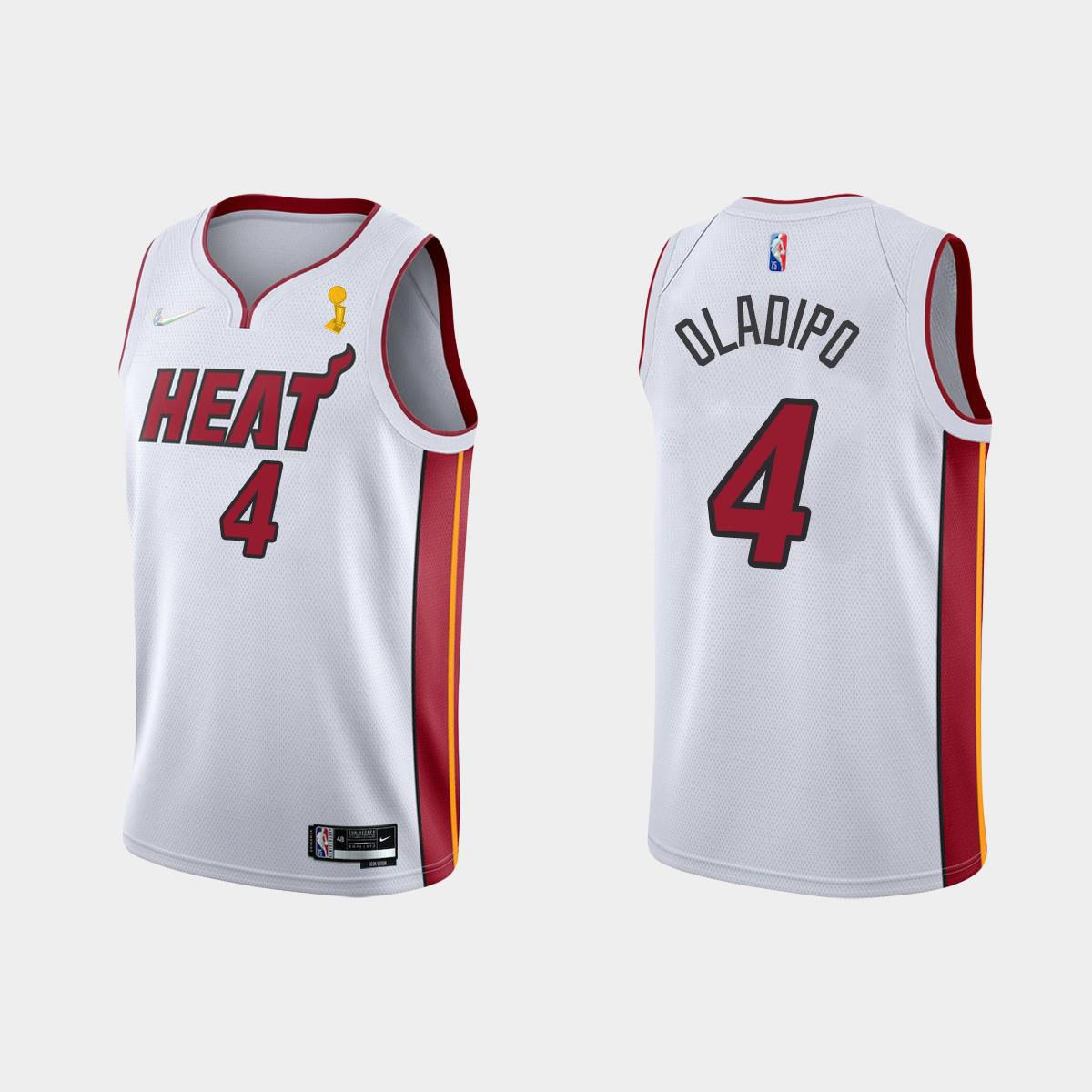 Miami Heat 4 Victor Oladipo Champions Cup 2023 Patc White NBA Jersey Men's