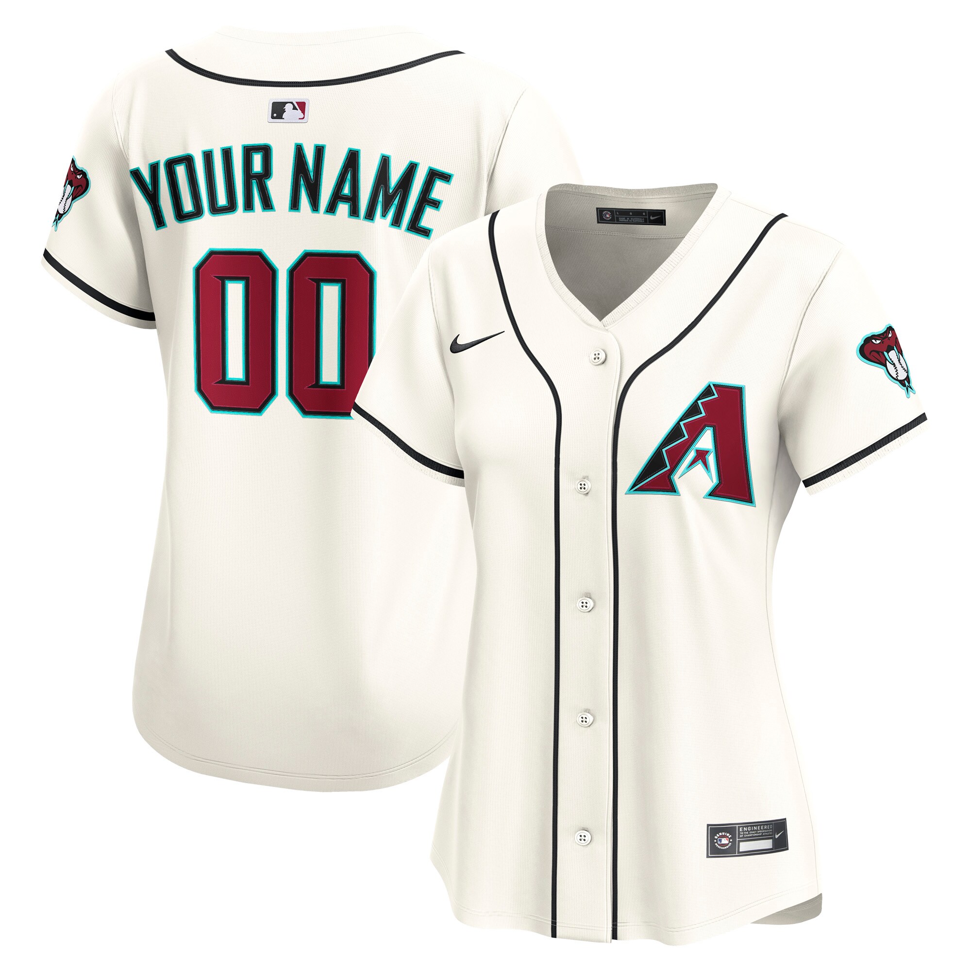 Arizona Diamondbacks Cream Home Limited Custom MLB Jersey Women's