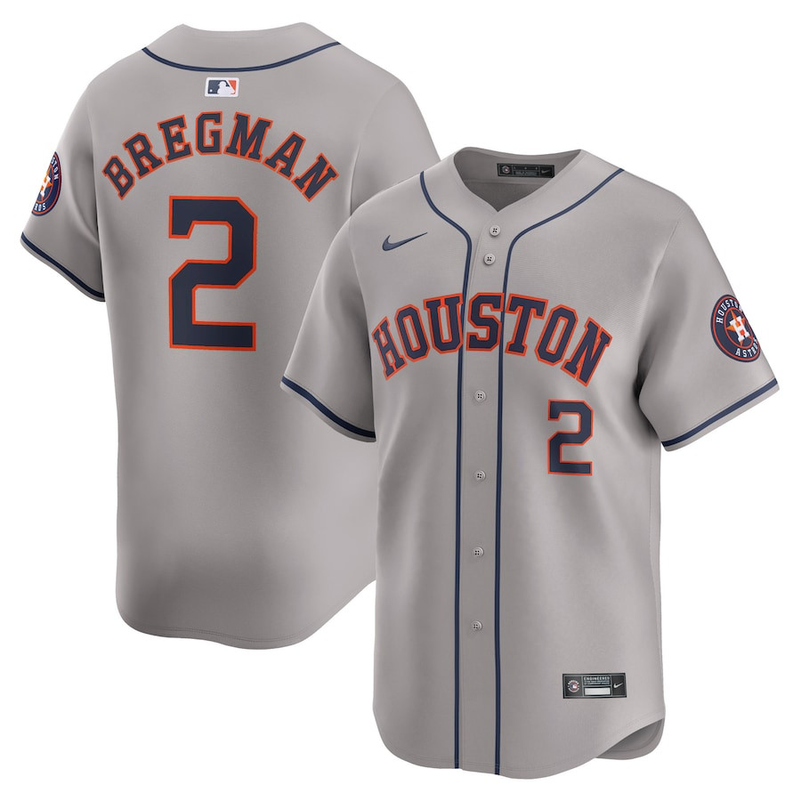 Alex Bregman 2 Houston Astros Away Limited Player Gray MLB Jersey Men's