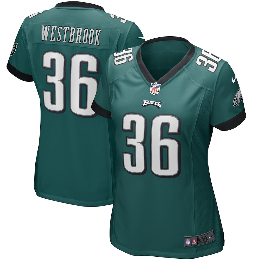 Brian Westbrook 36 Philadelphia Eagles Game Retired Midnight Green NFL Jersey Women's