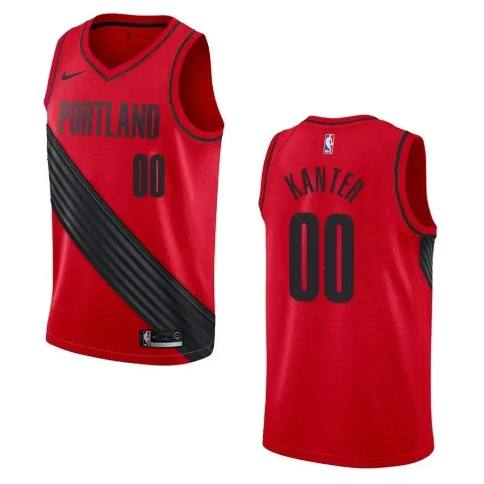 Portland Trail Blazers 00 Enes Kanter Statement Swingman Red NBA Jersey Men's