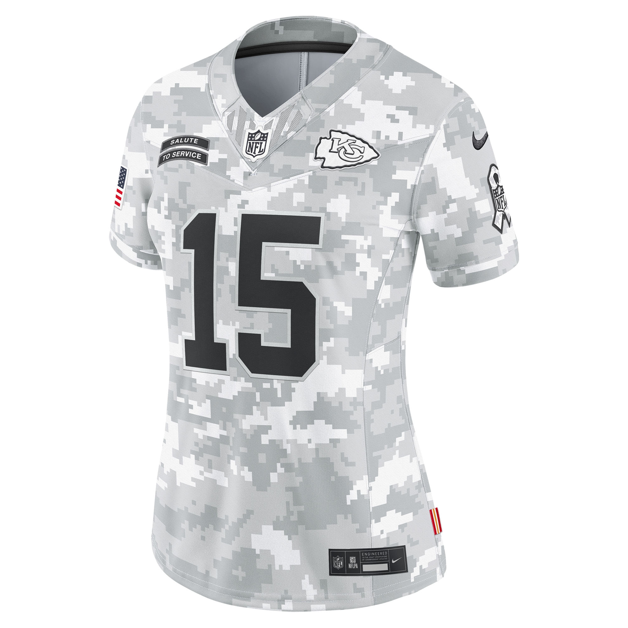 Kansas City Chiefs Patrick Mahomes Arctic Camo 2024 Salute to Service Limited NFL Jersey Women's