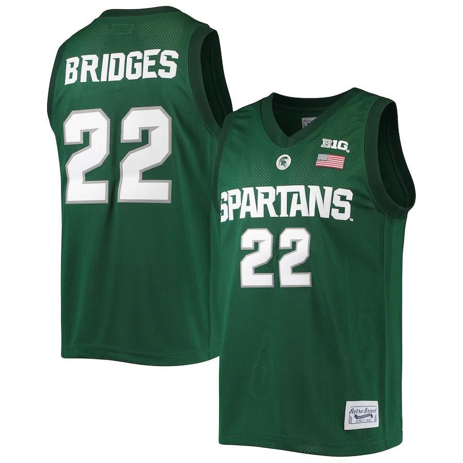 Miles Bridges Michigan State Spartans Commemorative Classic Green NCAA Jersey Men's