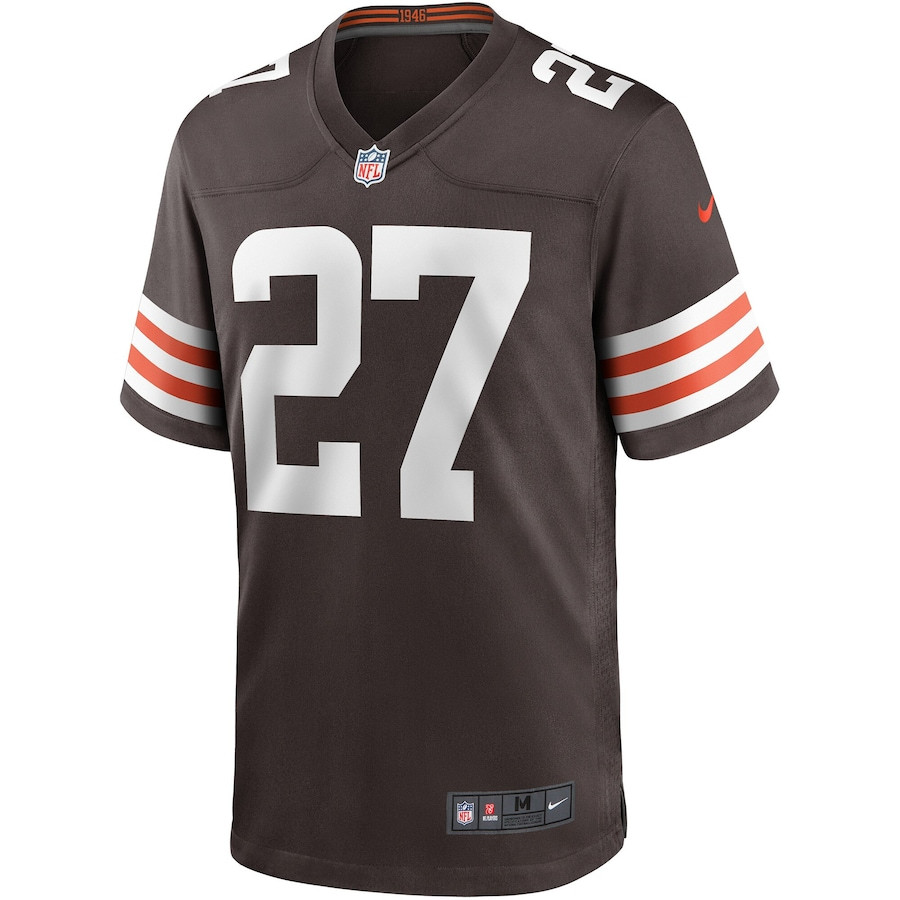 Kareem Hunt 27 Cleveland Browns Game Brown NFL Jersey Men's