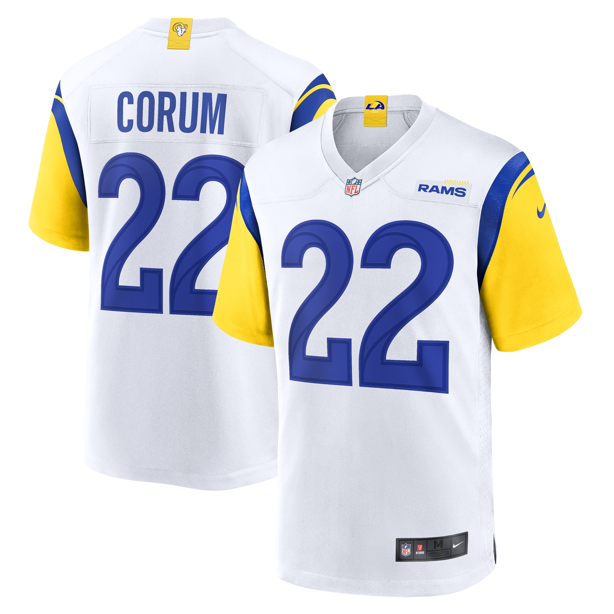 Los Angeles Rams Blake Corum White Game NFL Jersey Men's