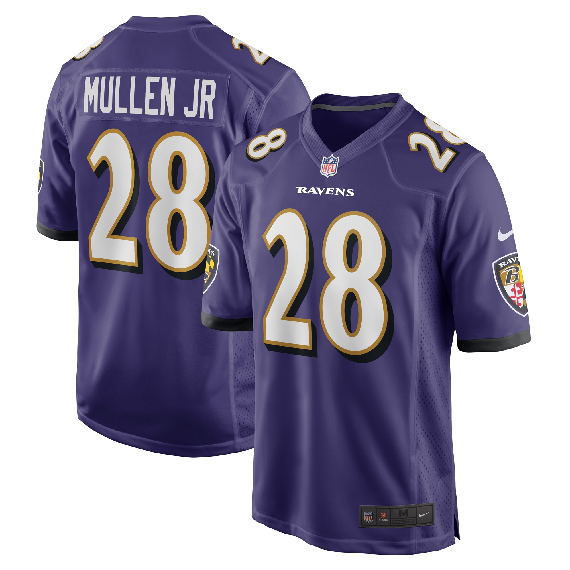 Baltimore Ravens Trayvon Mullen Jr. Purple Team Game NFL Jersey Men's