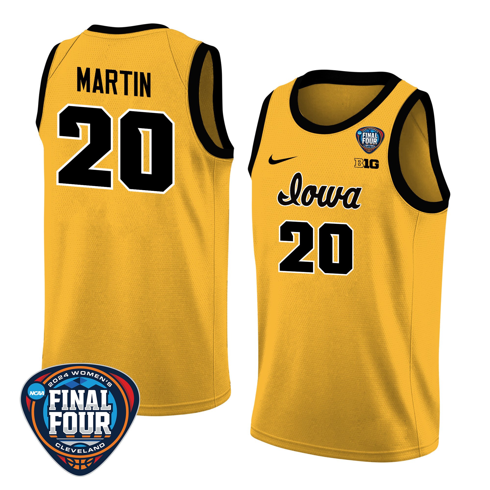 Kate Martin 20 Iowa Hawkeyes 2024 Final Four Patch Unisex NCAA Jersey Unisex