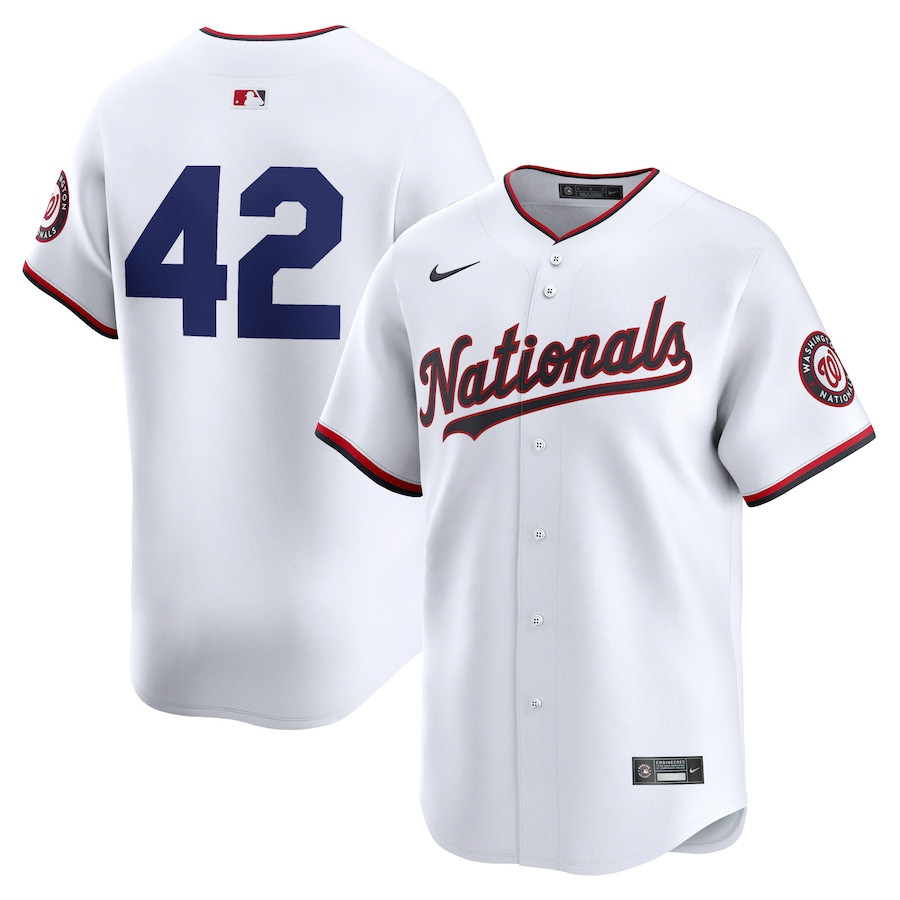 Washington Nationals 2024 Jackie Robinson Day Home Limited White MLB Jersey Men's