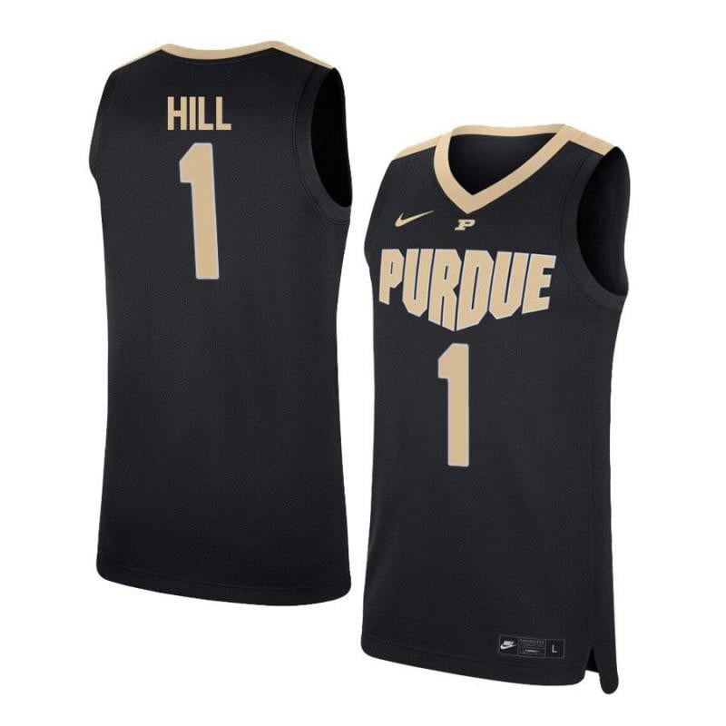 1 Johnny Hill Black Elite Purdue Boilermakers NCAA Jersey Men's