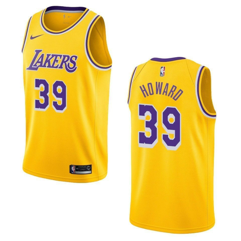 Los Angeles Lakers 39 Dwight Howard Icon Swingman Yellow NBA Jersey Men's