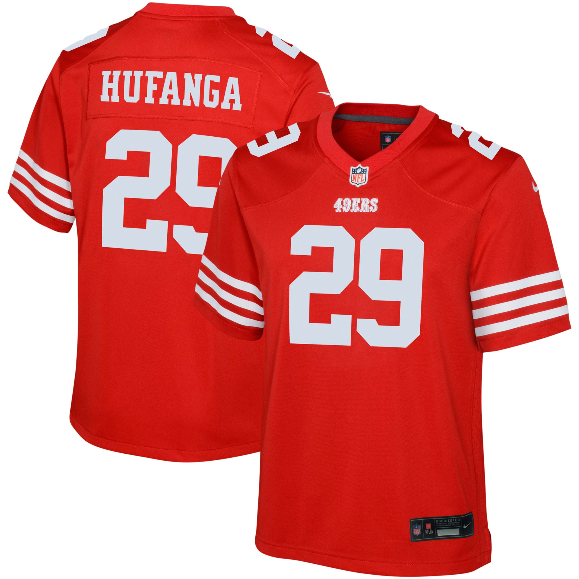 San Francisco 49ers Talanoa Hufanga Scarlet Game NFL Jersey Youth