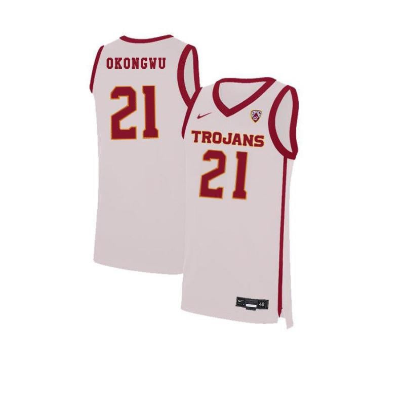 21 Onyeka Okongw White Elite USC Trojans NCAA Jersey Men's