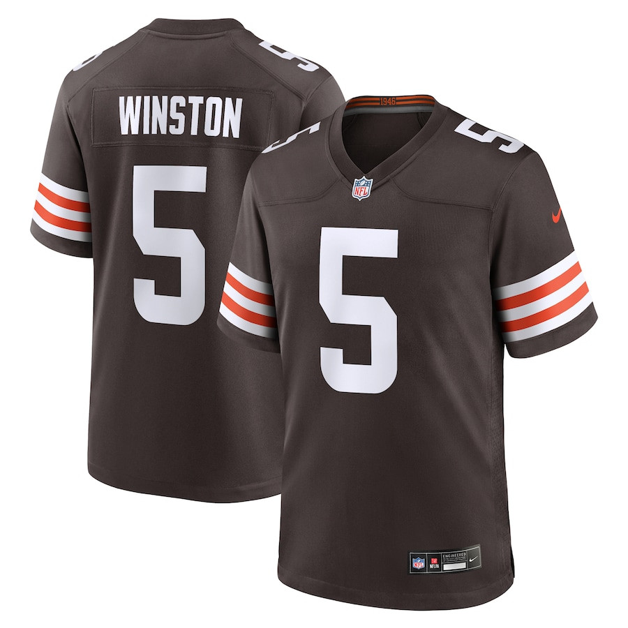 Jameis Winston 5 Cleveland Browns Team Game Brown NFL Jersey Men's