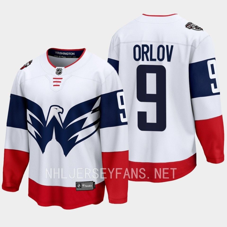 Dmitry Orlov 9 Washington Capitals 2023 Stadium White Primegreen NHL Jersey Men's