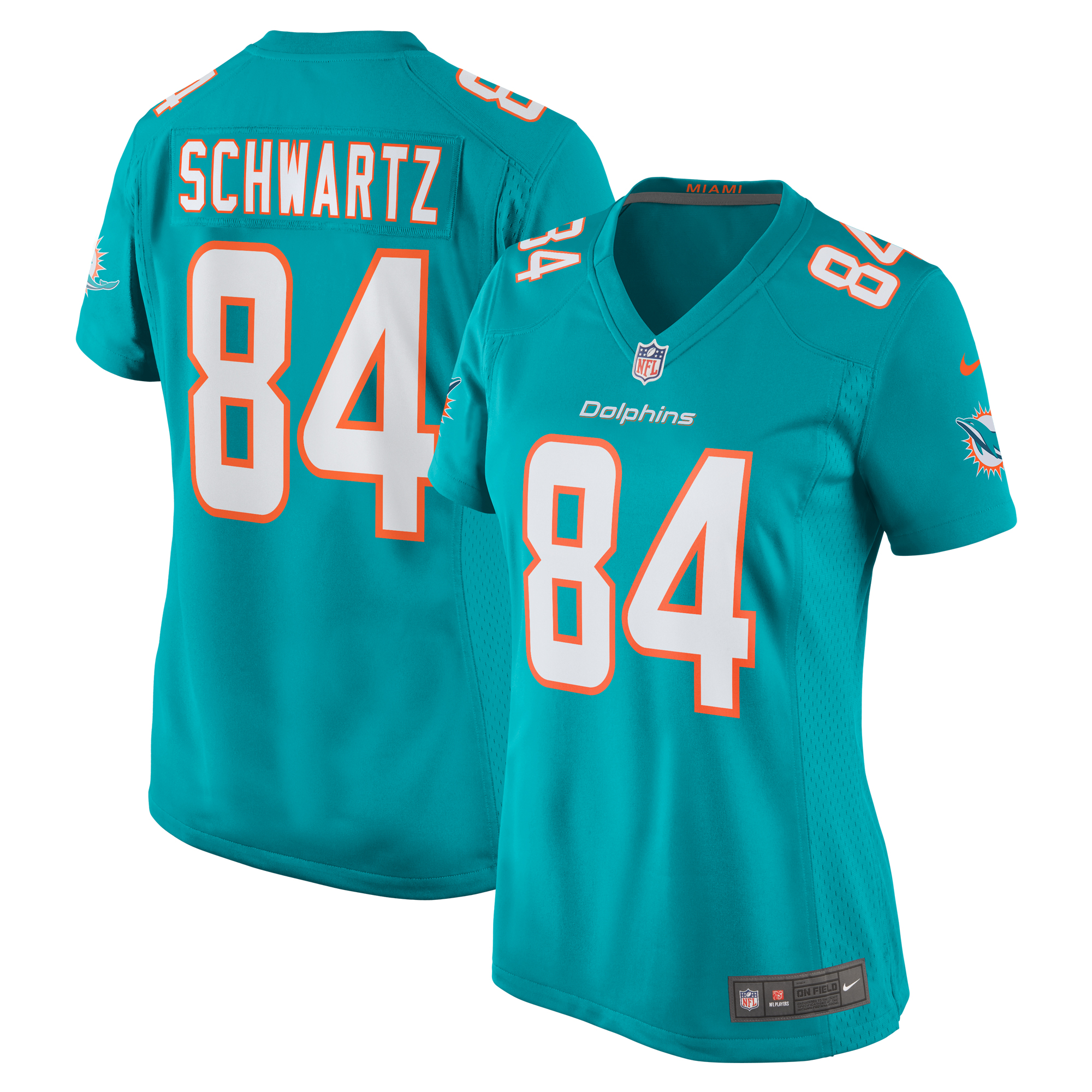 Miami Dolphins Anthony Schwartz Aqua Team Game NFL Jersey Women's