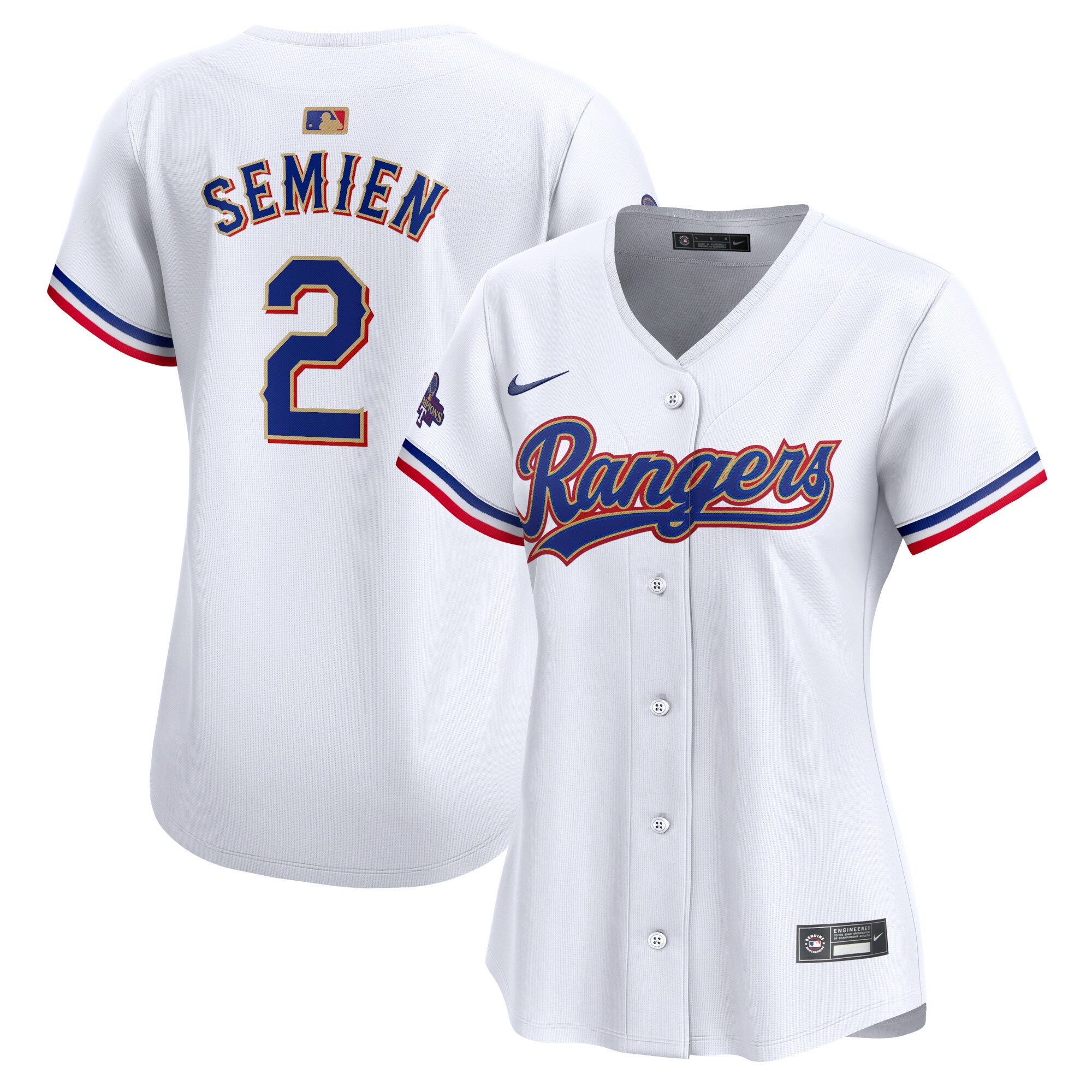 Texas Rangers Marcus Semien White 2024 Gold Collection Limited Player MLB Jersey Women's