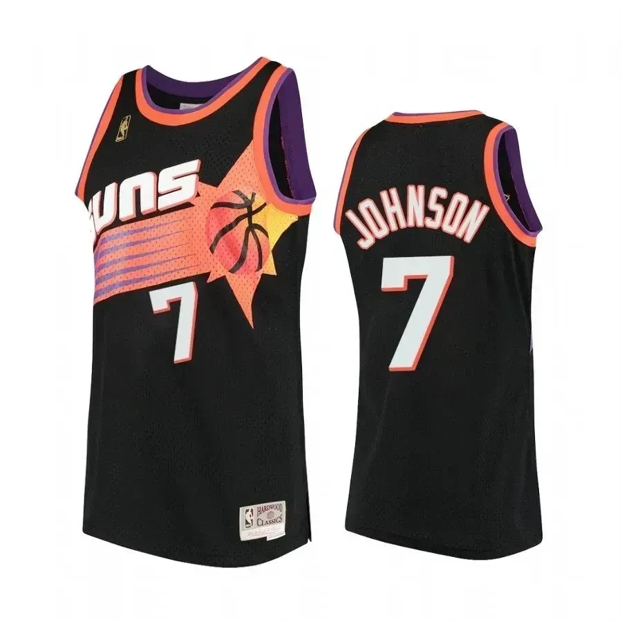 Kevin Johnson 7 Phoenix Suns Hardwood Classics Black NBA Jersey Men's