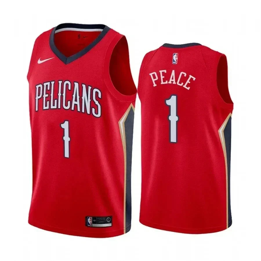 Zion Williamson Peace New Orleans Pelicans Statet NBA Jersey Men's