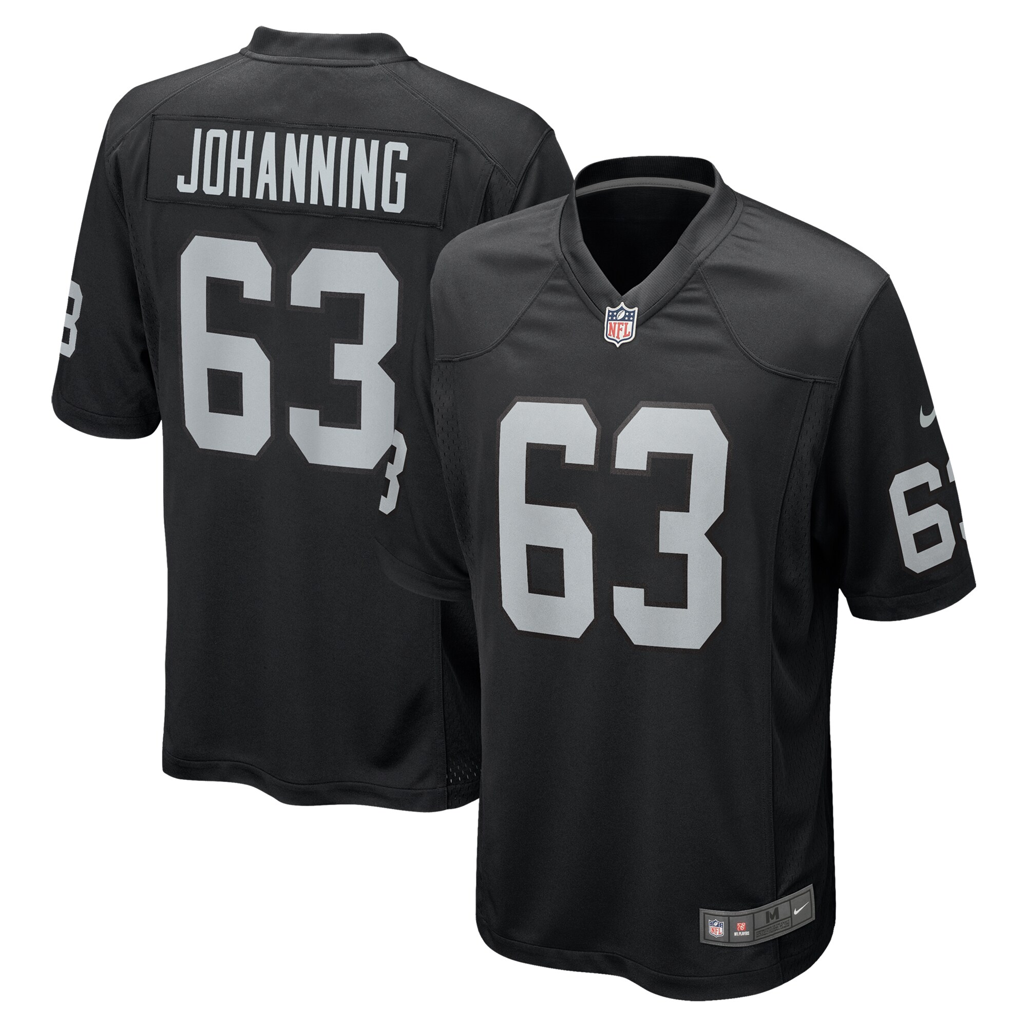 Las Vegas Raiders Jake Johanning Black Team Game NFL Jersey Men's