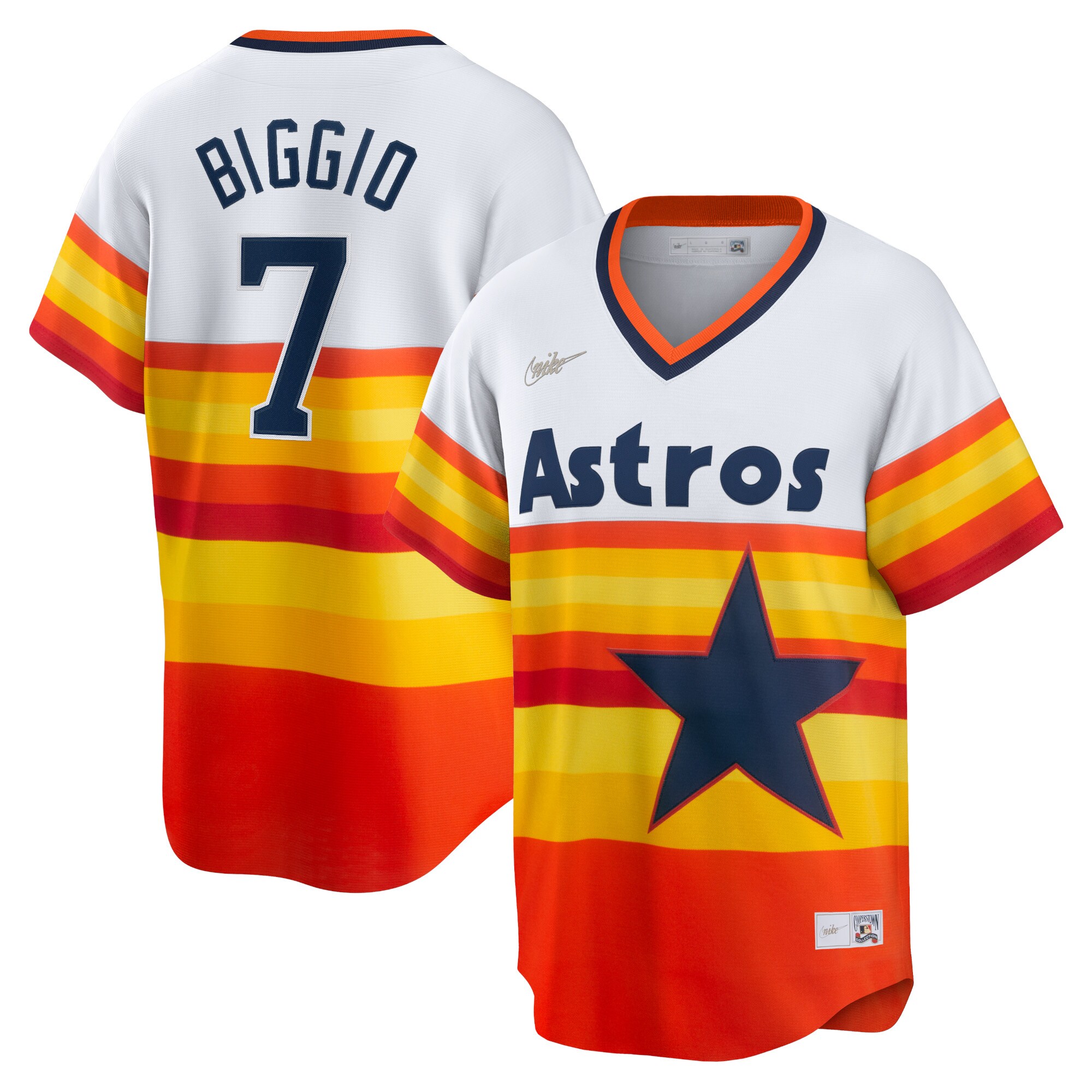 Houston Astros Craig Biggio White Home Cooperstown Collection Player MLB Jersey Men's