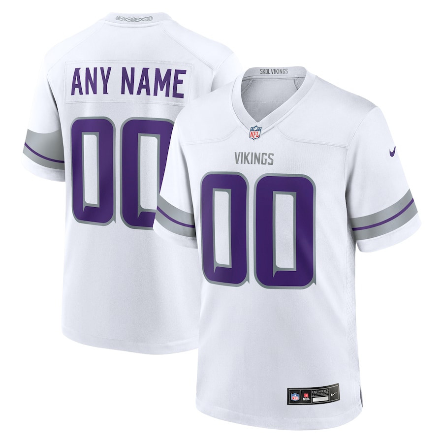 Minnesota Vikings Alternate Game Custom White NFL Jersey Men's