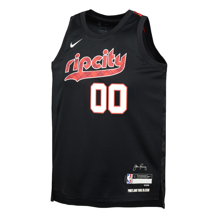 Scoot Henderson 00 Portland Trail Blazers 2023/24 City Edition Swingma Black NBA Jersey Youth