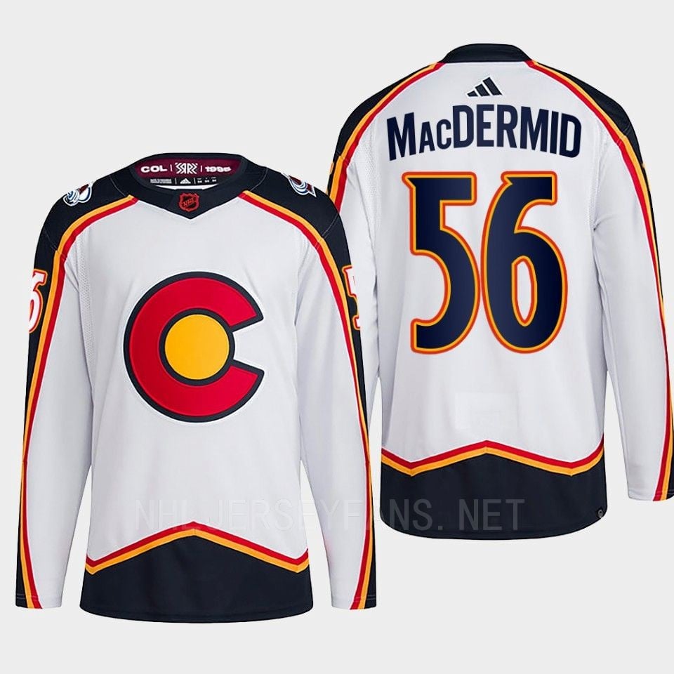 Kurtis MacDermid 56 Reverse Retro 2.0 2022 Colorado Avalanche White Primegreen NHL Jersey Men's