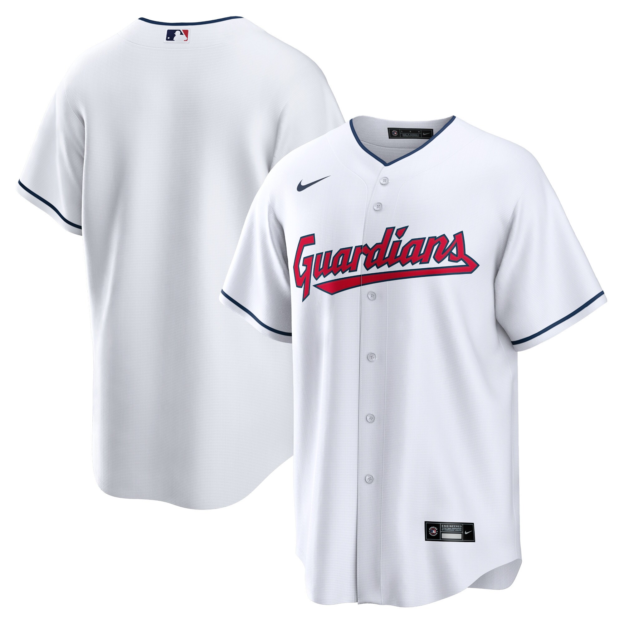 Cleveland Guardians White Home Blank MLB Jersey Men's