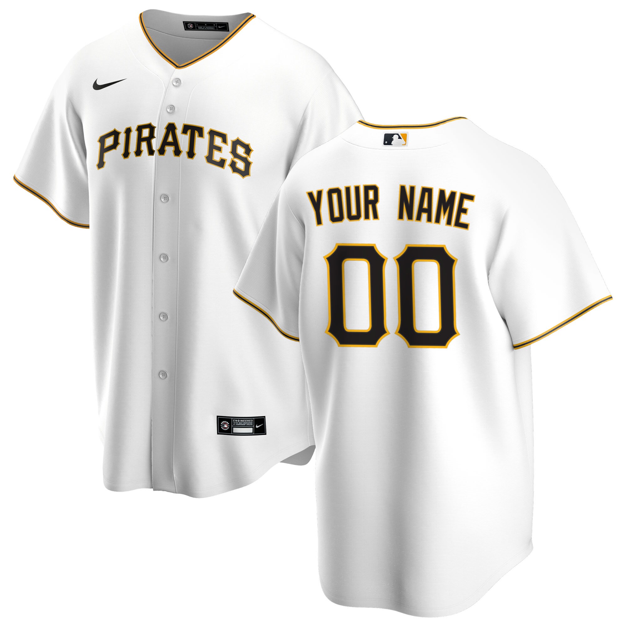 Pittsburgh Pirates White Home Custom MLB Jersey Men's