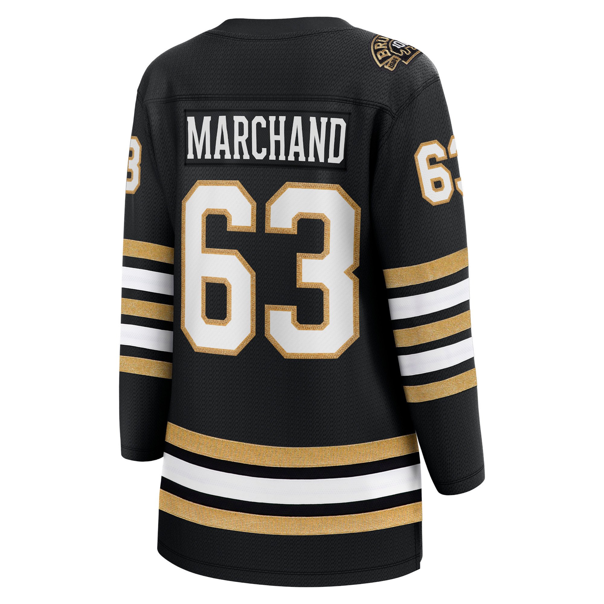 Brad Marchand 63 Boston Bruins 100th Anniversary Breakaway Women, Black NHL Jersey Women's