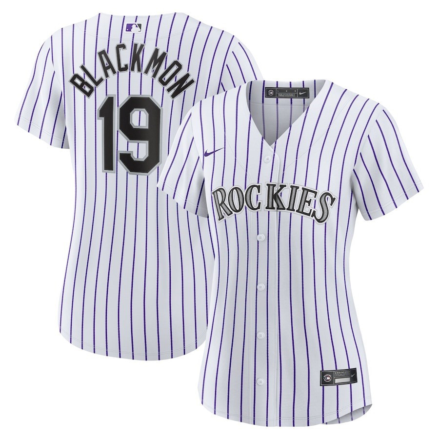 Charlie Blackmon 19 Colorado Rockies Home Player White MLB Jersey Women's