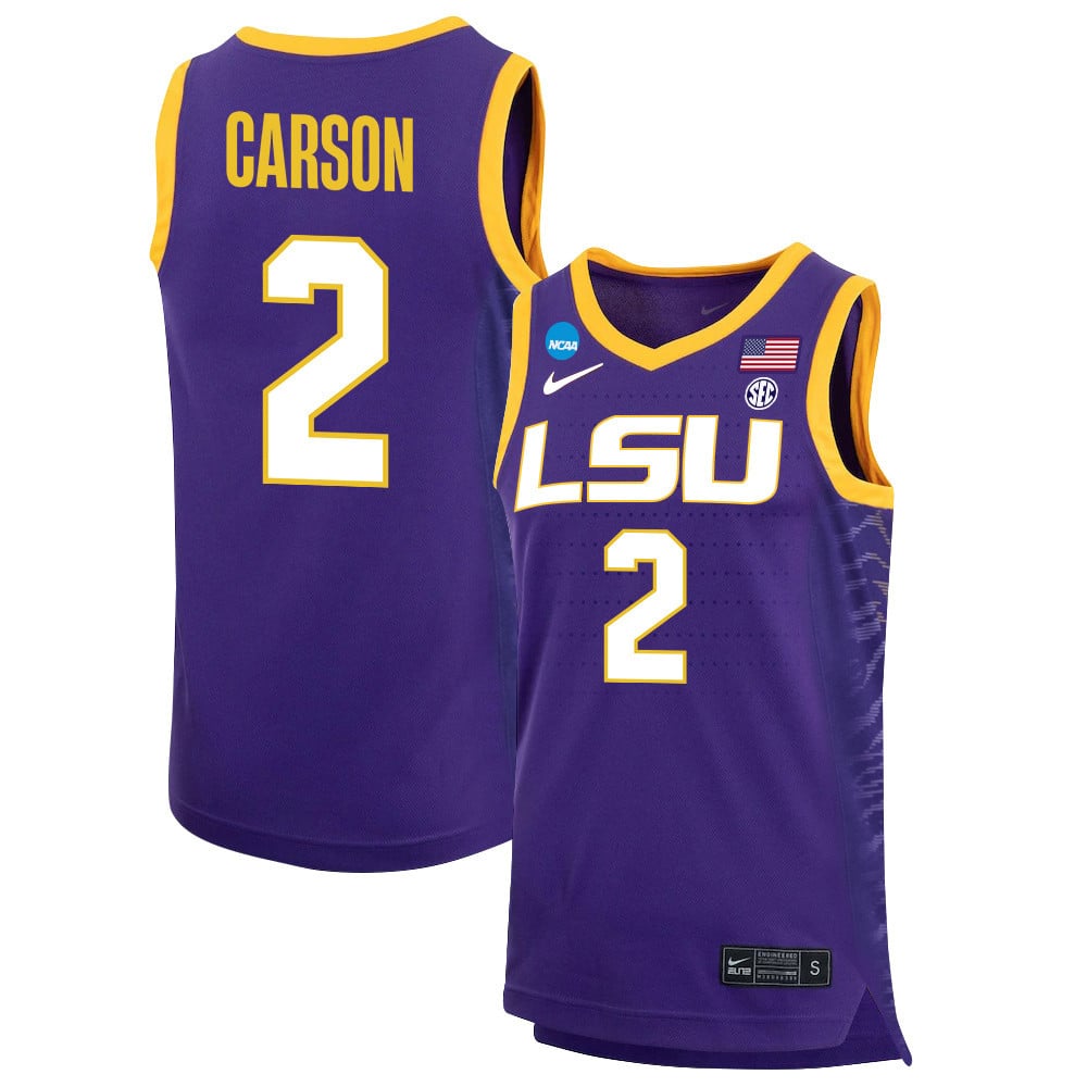 Jasmine Carson 2 LSU Tigers 2023 Purple NCAA Jersey Men's