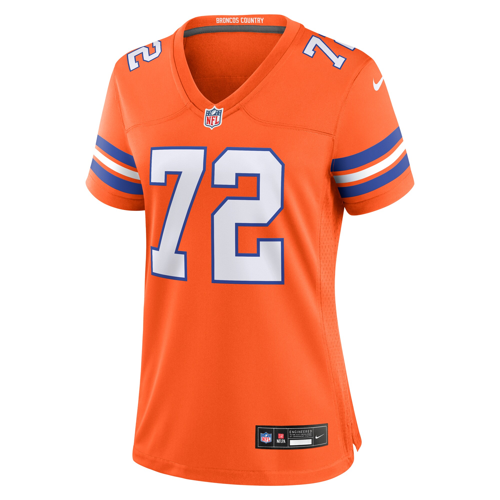 Denver Broncos Garrett Bolles Orange Mile High Collection 1977 Throwback Player Game NFL Jersey Women's