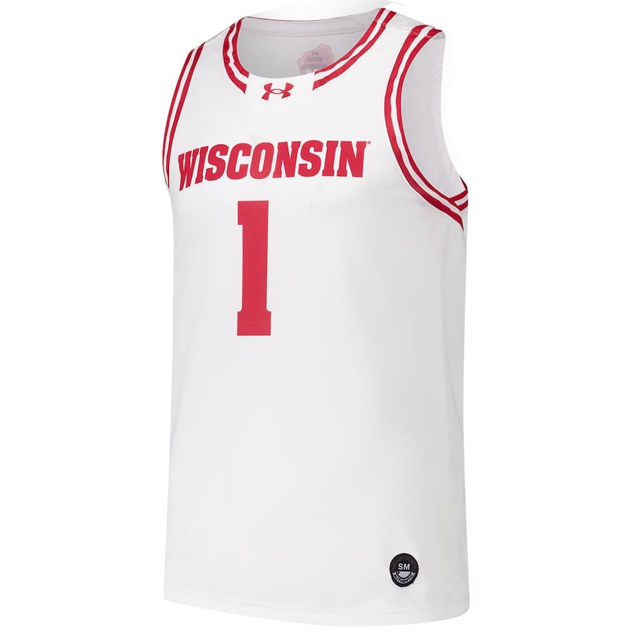 Wisconsin Badgers White #1 NCAA Jersey Men's