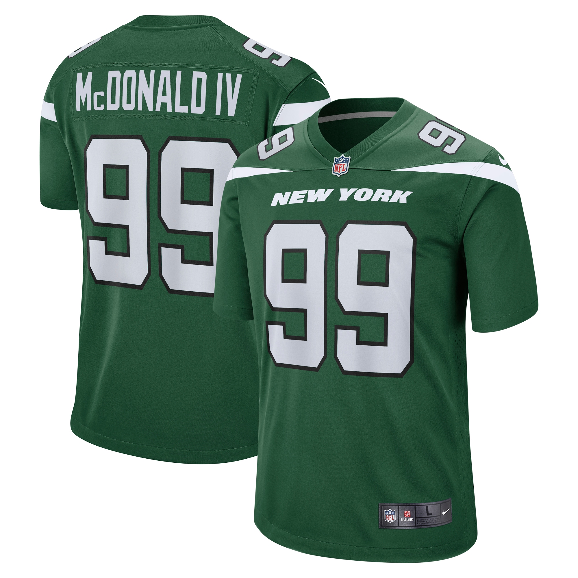 New York Jets Will McDonald IV Gotham Green Game NFL Jersey Men's