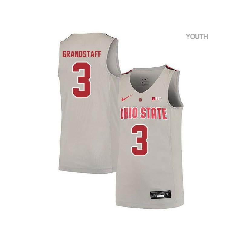 3 Austin Grandstaff Gray Elite Ohio State Buckeyes NCAA Jersey Youth