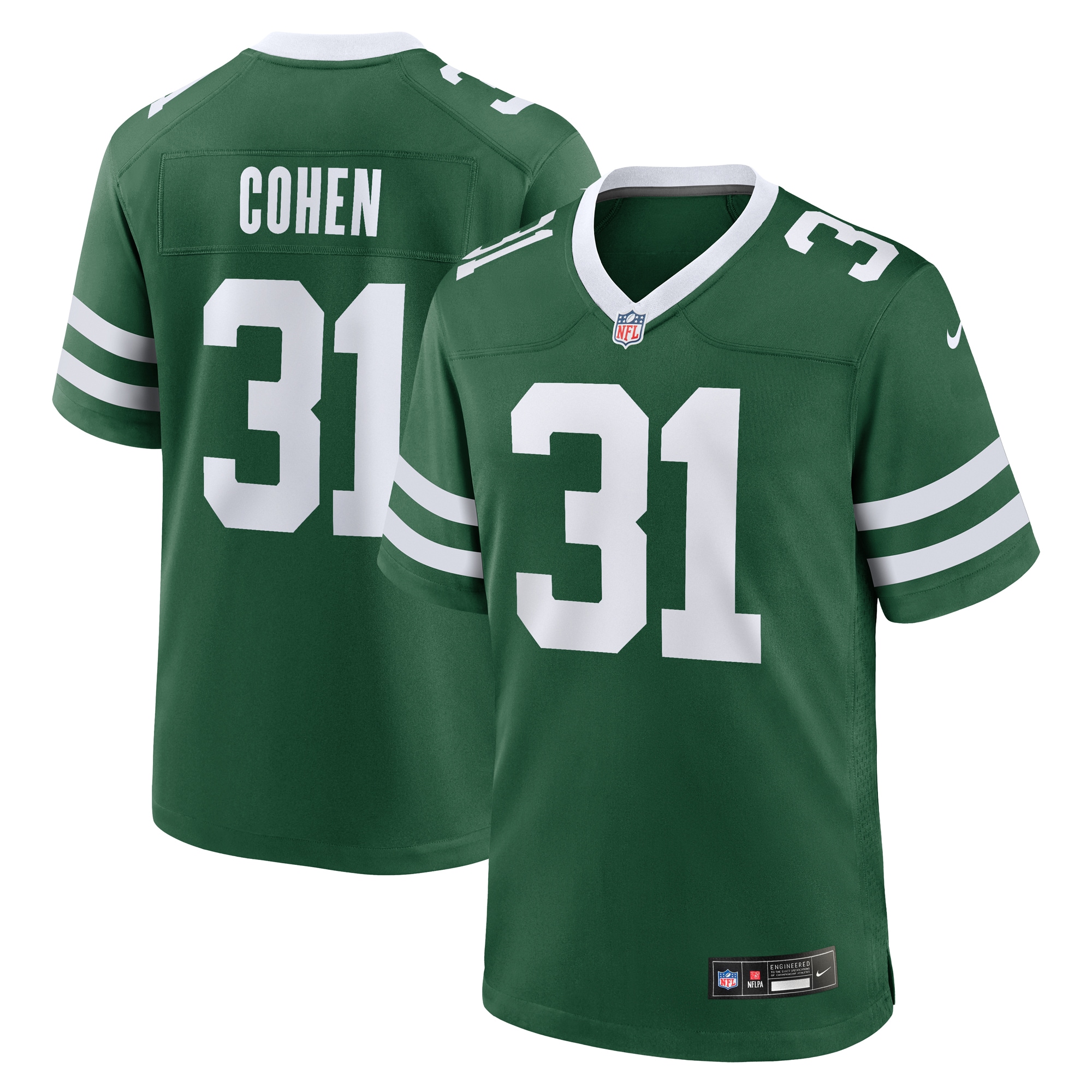 New York Jets Tarik Cohen Legacy Green Team Game NFL Jersey Men's