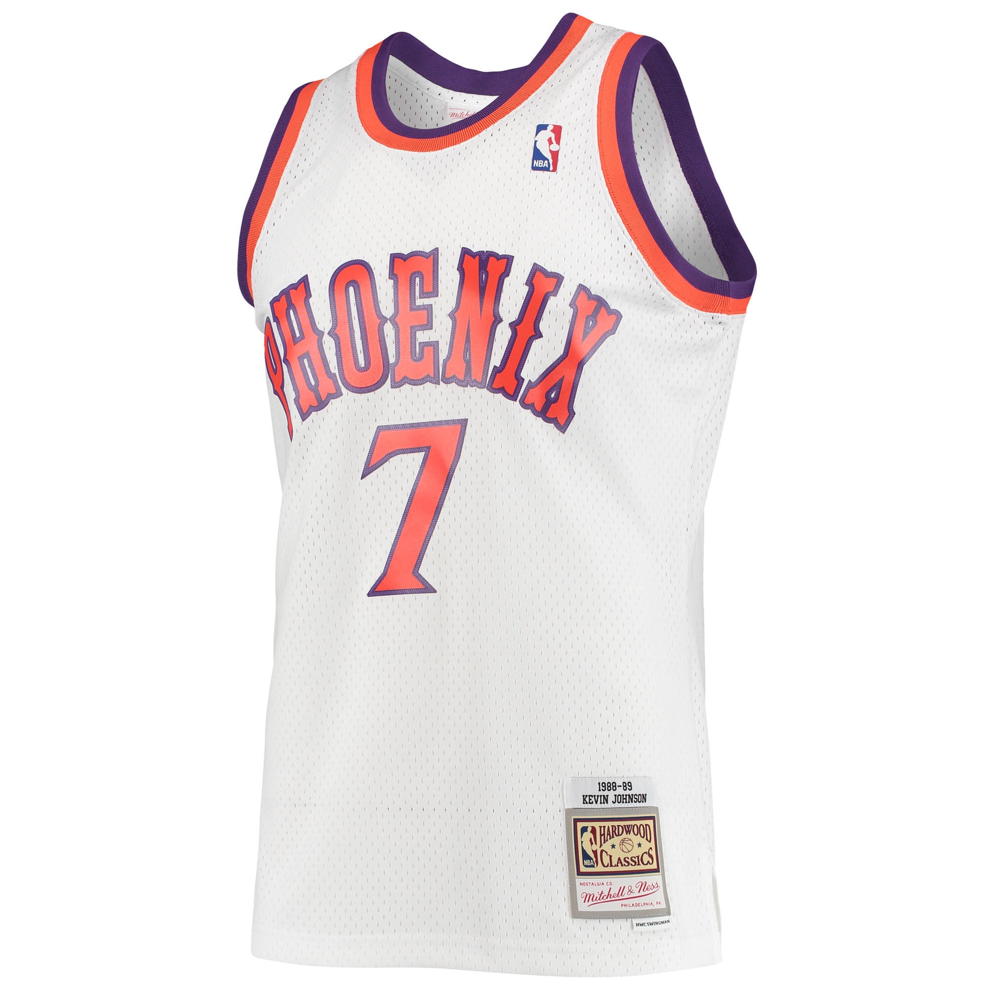 Mitchell Ness Kevin Johnso White Phoenix Suns 1989-90 Hardwood Classics Swingman NBA Jersey Men's