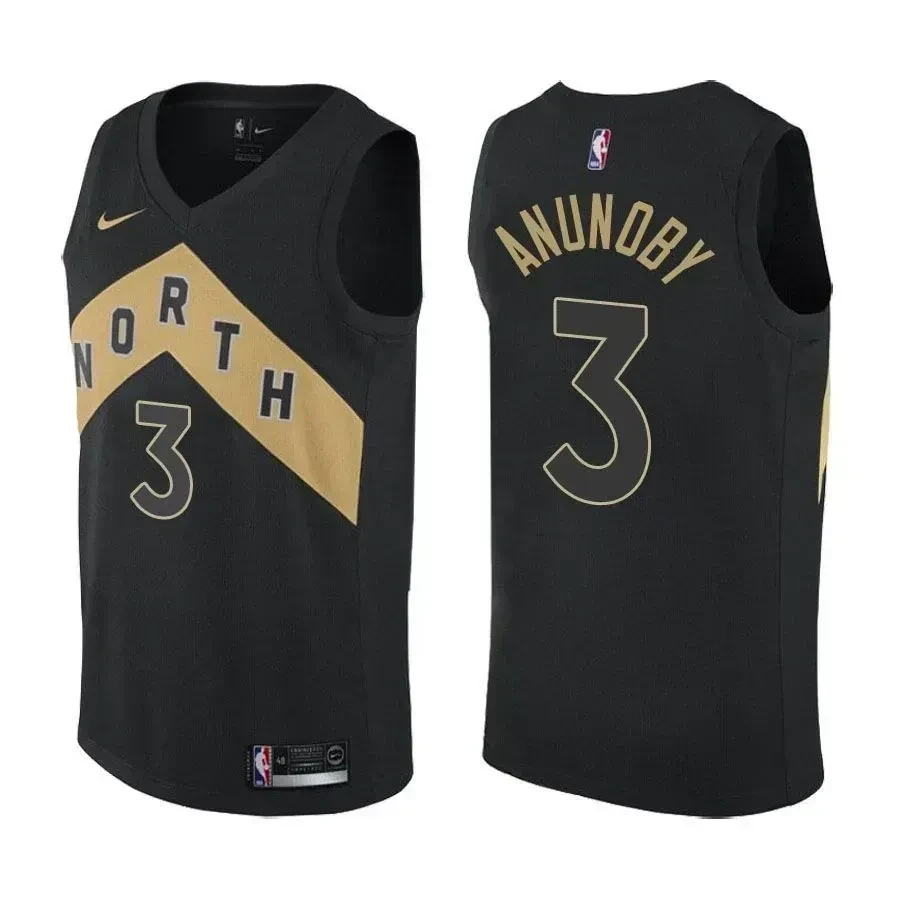 Raptors Og Anunoby 3 City Edition Black NBA Jersey Men's