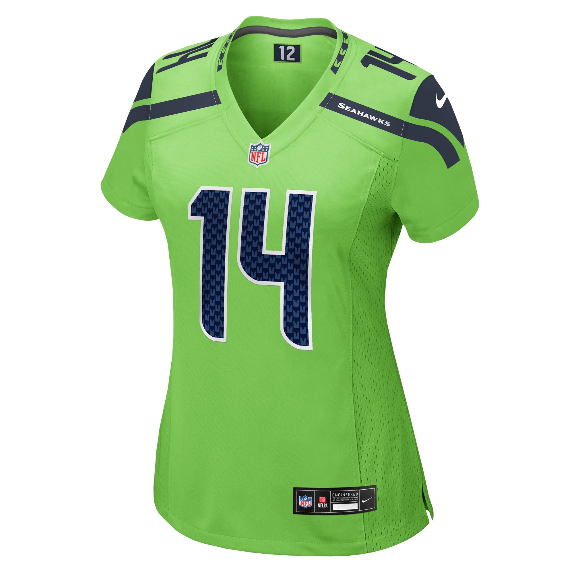 Seattle Seahawks DK Metcalf Neon Green Game NFL Jersey Women's