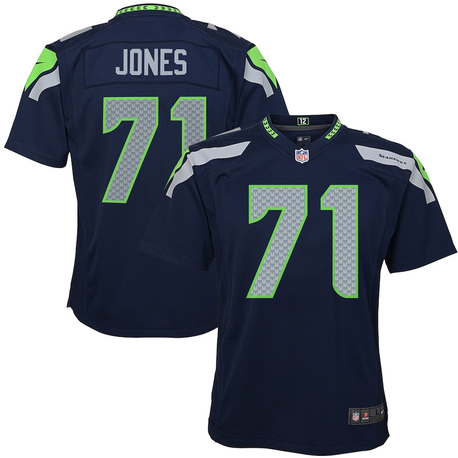 Walter Jones 71 Seattle Seahawks Retired Game Navy Blue NFL Jersey Youth