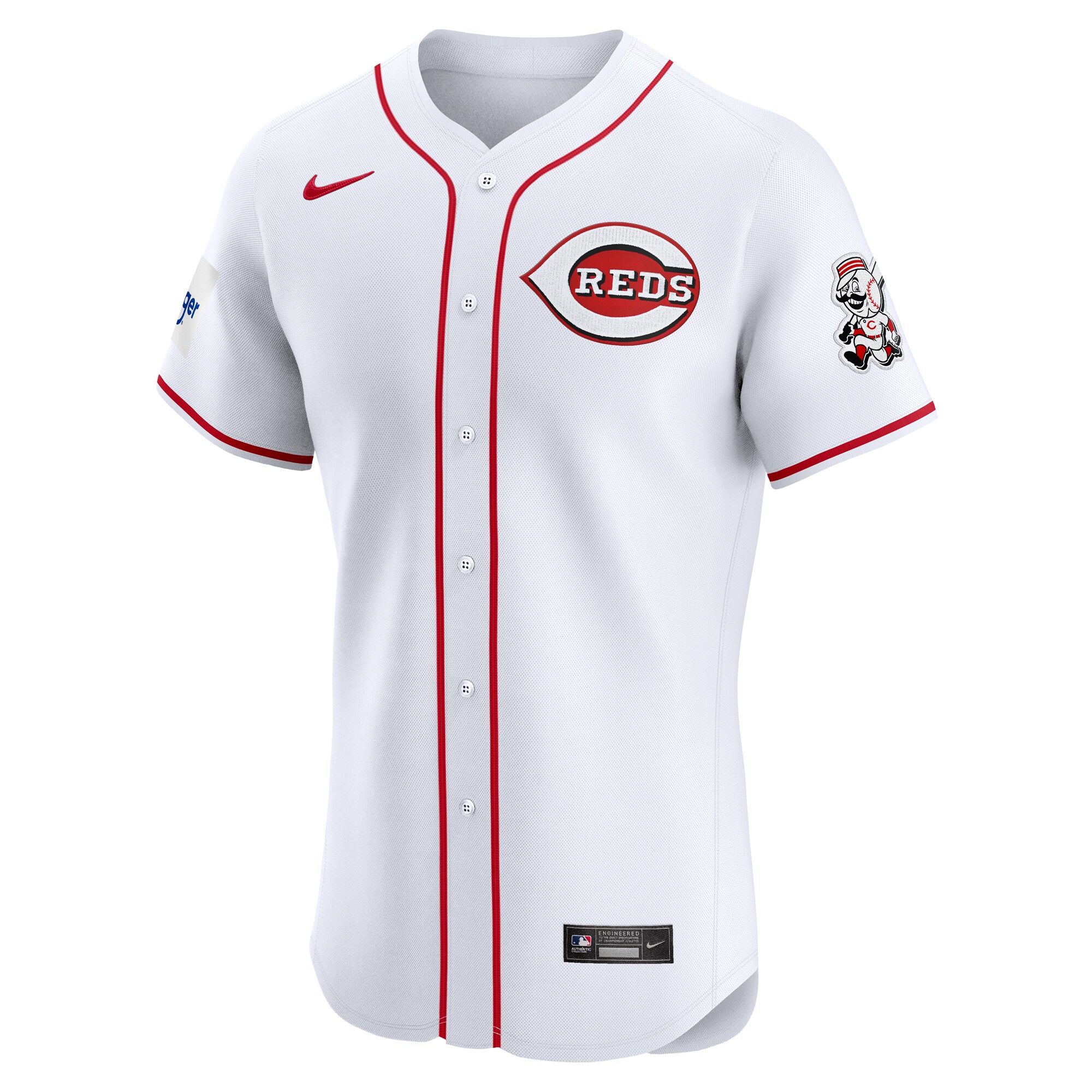 Cincinnati Reds White Home Elite Patch MLB Jersey Men's