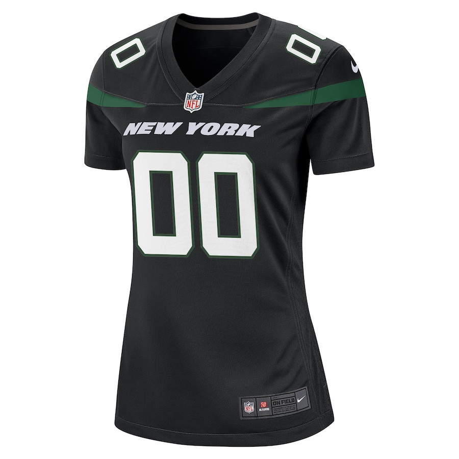 New York Jets Alternate Custom Game Stealth Black NFL Jersey Women's