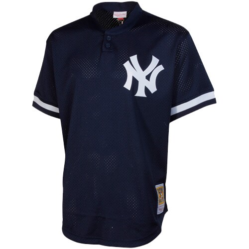 New York Yankees Bernie Williams Mitchell Ness Navy Cooperstown Mesh Batting Practice MLB Jersey Men's