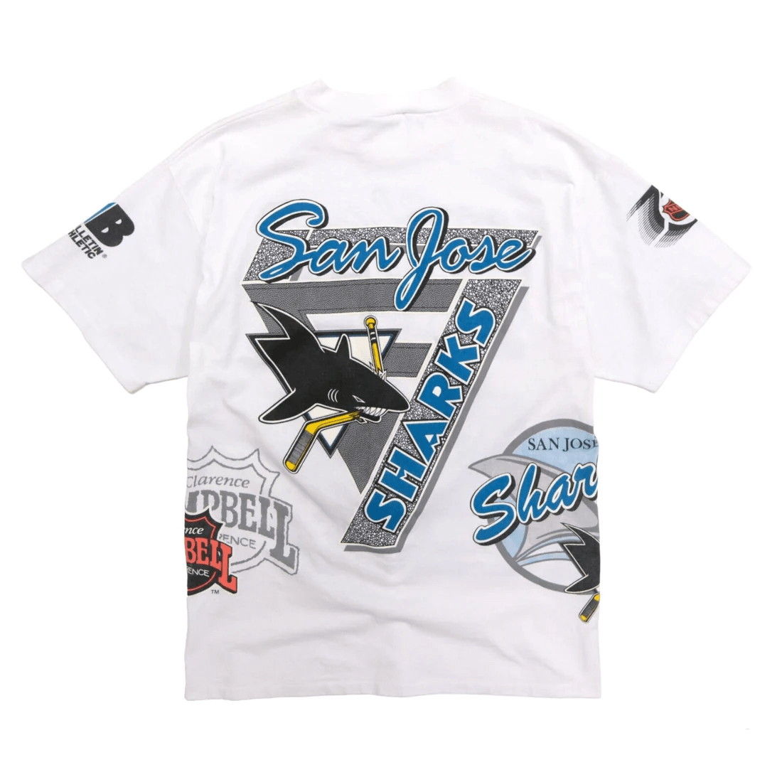 Vintage San Jose Sharks Bulletin Athletic T-Shirt White NHL Jersey Men's