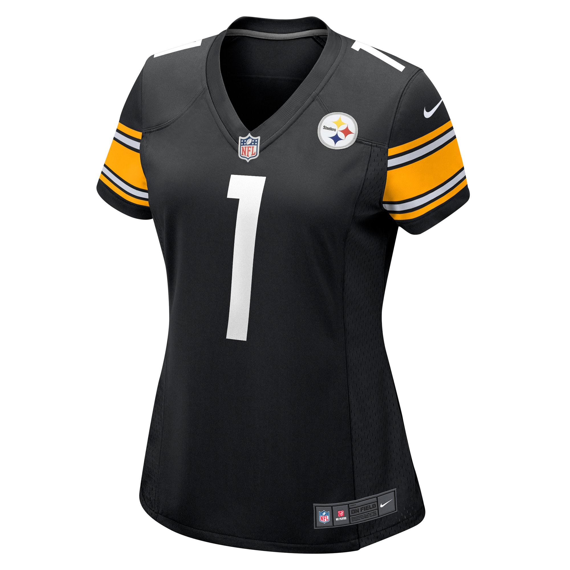 Pittsburgh Steelers Number 1 Bride Black Game NFL Jersey Women's