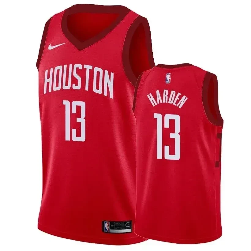 Houston Rockets James Harden 13 Earned Edition Red NBA Jersey Men's