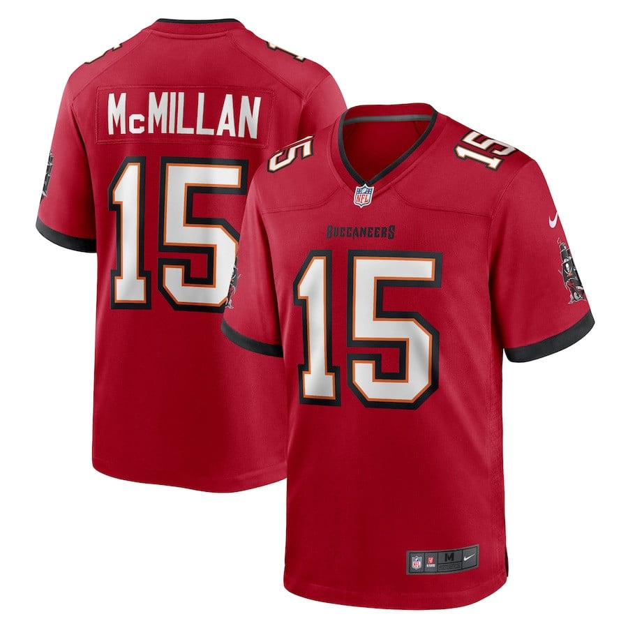 Jalen McMillan 15 Tampa Bay Buccaneers Game Red NFL Jersey Men's
